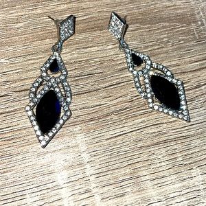 Black and rhinestone earrings